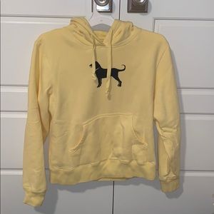 WOMENS YELLOW BLACK DOG HOODIE